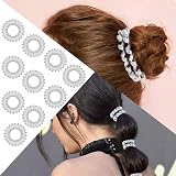 liyun Spiral Hair Coils & Clear Elastic Hair Ties for Women Girls 20pk view 2