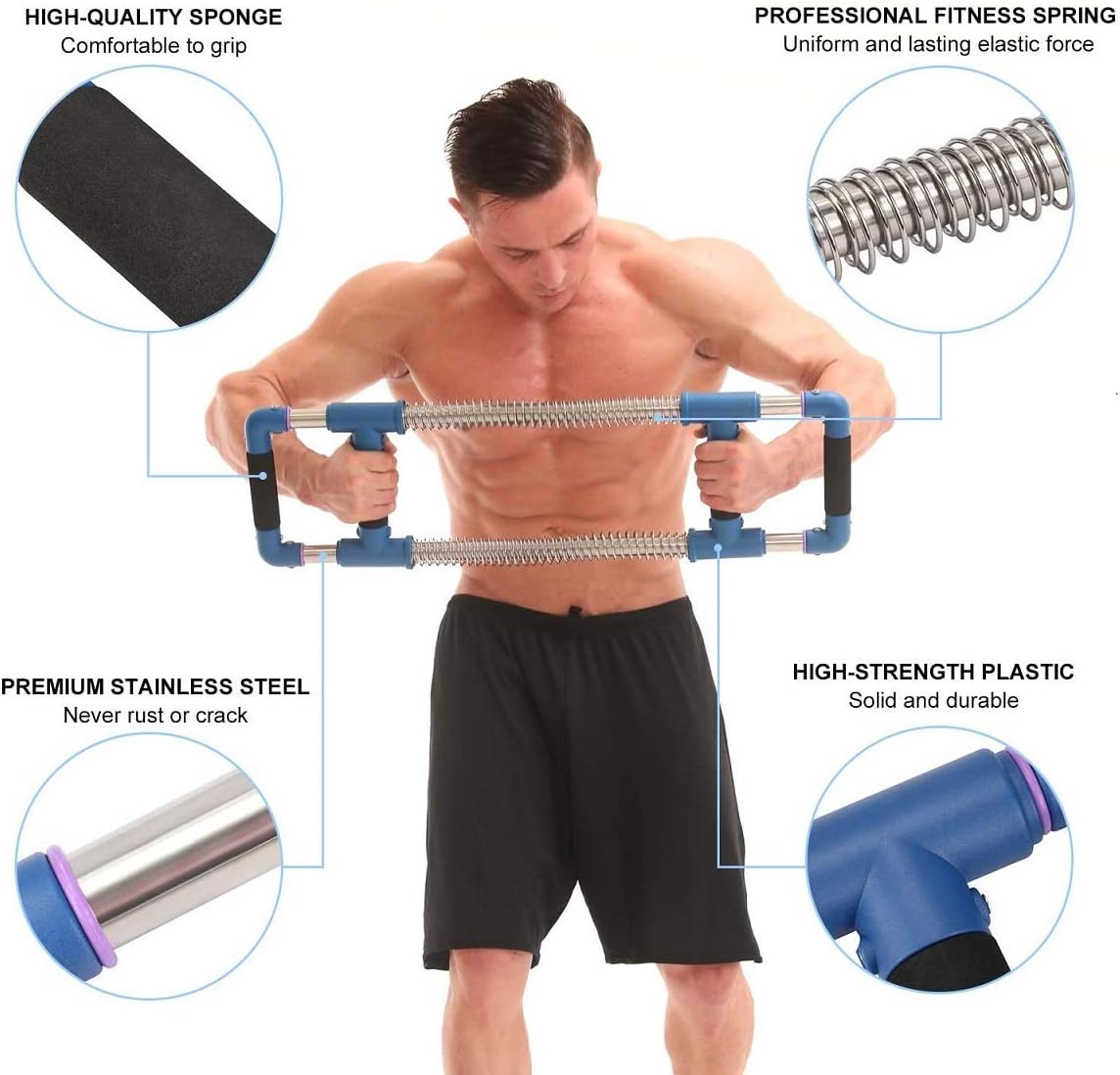 GoFitness Push Down Bar Machine - Chest Expander at Home Workout Equipment - Portable Spring Resistance Exercise Gym Kit for Home, Travel or Outdoors : Sports & Outdoors
