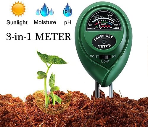Diiker Soil pH Meter, Soil test kit, 3-in-1 Soil Tester Can test Moisture, Light and pH for Garden,Lawn,Farm, Yard, Plants,Herbs,Gardening Tools Testing Indoor and Outdoors Plant (No Battery Needed)