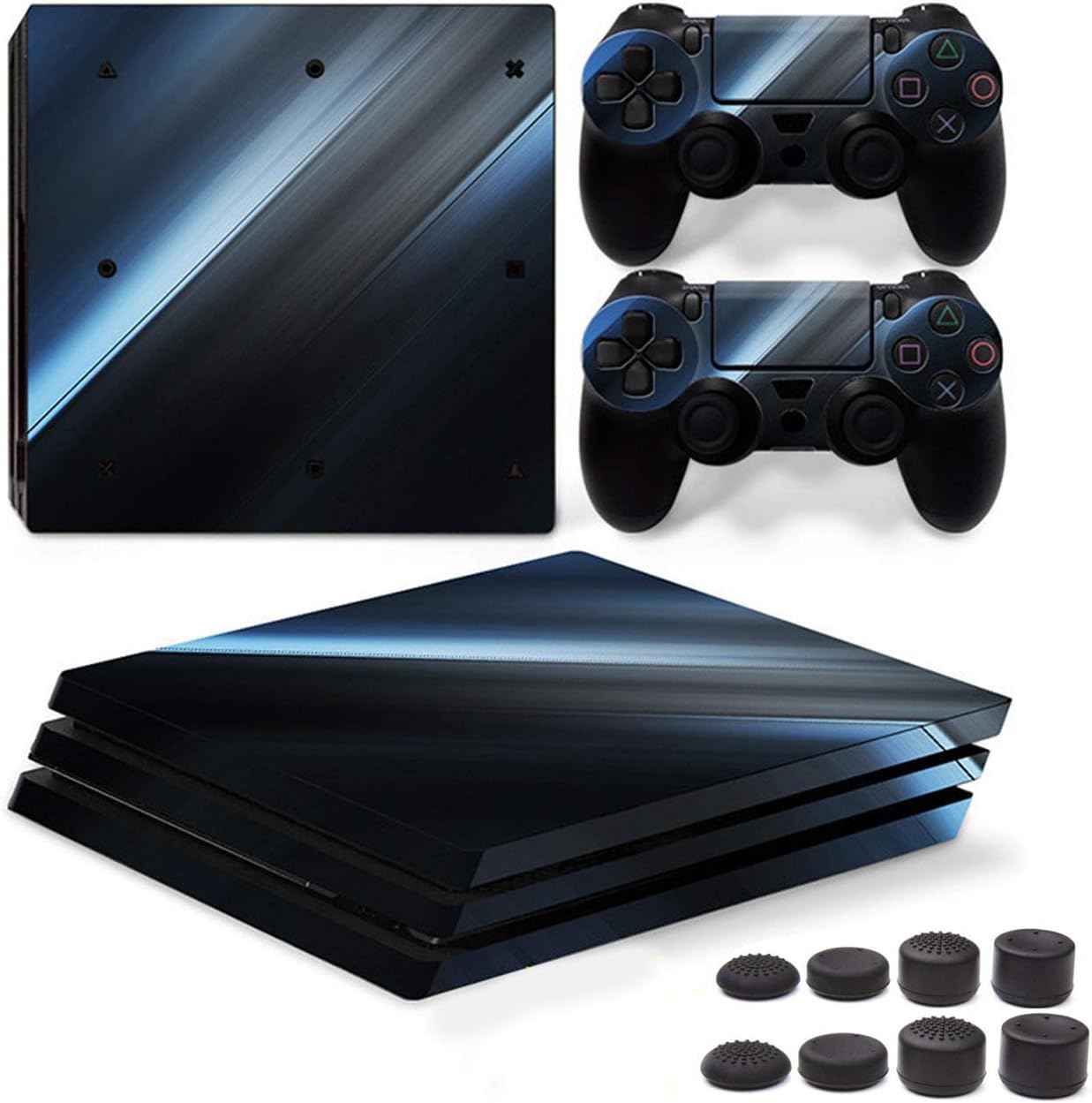 Ps4 Slim Sticker Full Set Faceplate Skin Decal Stickers For Sony Playstation 4 With 4 Pairs Stick Caps Ps4 Accessories Stickers For Console Controller