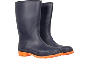 Mountain Warehouse Plain Kids Rain Boots - Easy Clean Wellies, Girls & Boys