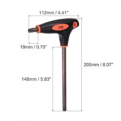 uxcell T50 Anti Tamper Proof Torx Key T-Handle Dual