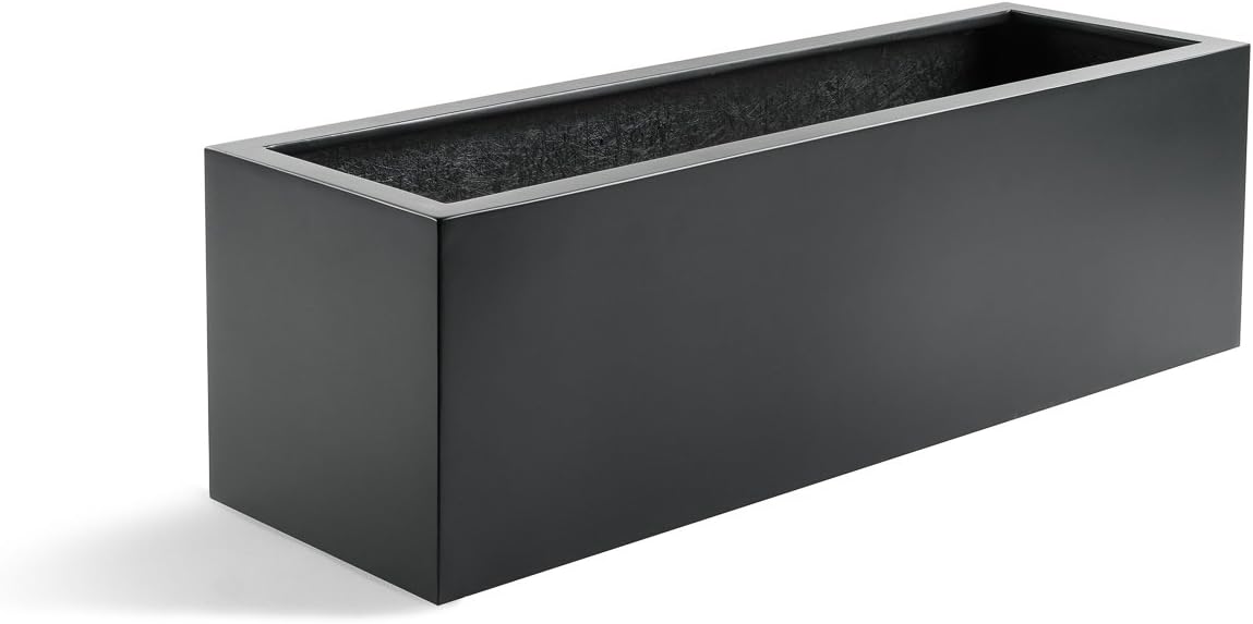 Plant Trough Luca No. 1 Balcony Box Slate Grey Rectangular Fibreglass *2 Year Guarantee* - 60x15x15cm - F687