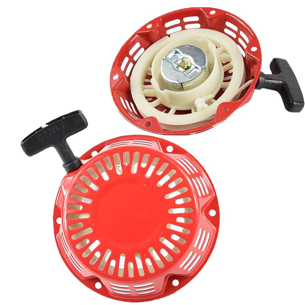 Oubesty Recoil Starter, Pull Start Cord Recoil Starter Pull Cord Assembly Generator Pull Cord Handle Recoil Pull Starter Assembly For GX120 GX160 GX200 5.5HP 6.5HP Engine Lawn Mower Red