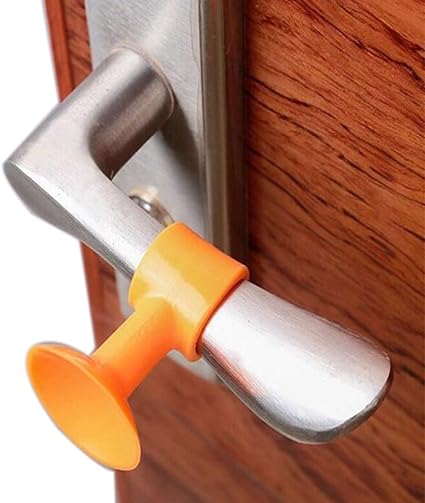 Amazon 6個ドアストッパー壁を保護し ドアノブ自己吸収ゴムシリコン素材 5 8 3 3cm イエロー オフィス家具 収納 文房具 オフィス用品