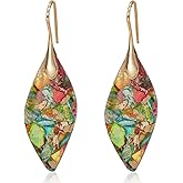 Wovanoo Natural Stone Earrings Multishape Dangle Drop Earrings Boho Stone Earring for Women