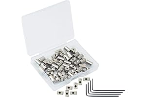 SUBANG 40 Pieces Pin Keepers Pins Locks Pins Backs Locking Clasp Locking Pin Keeper Backs with 4 Wrench All in Storage Case,9mm x 6mm