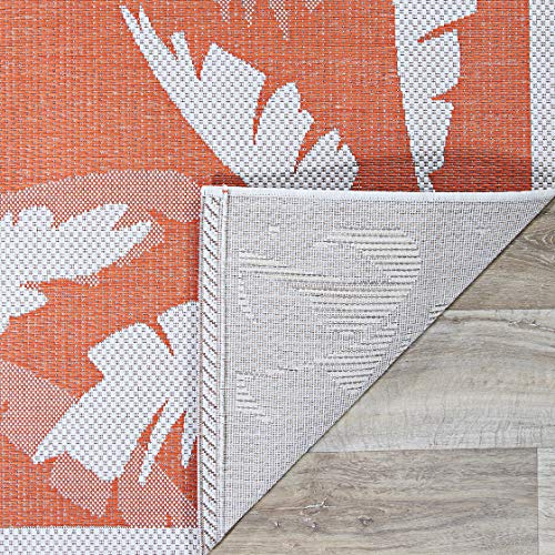 Couristan Monaco Coastal Floral Indoor/Outdoor Area Rug, 3'9" x 5'5", Ivory/Orange