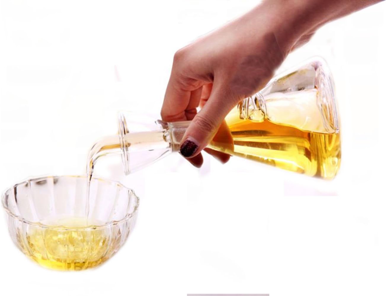 ELETON Olive Oil Dispenser Oil Bottle Glass with No Drip Bottle Spout - Oil Pourer Dispensing Bottles for Kitchen - Olive Oil Glass Dispenser to Control Cooking Vegetable Oil and Vinegar(16 oz): Kitchen & Dining
