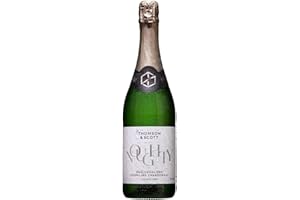 Thomson & Scott Noughty Sparkling Chardonnay, Alcohol Free Sparkling Champagne, Non Alcoholic Wine, Light Body, Medium Sweetness, Low Acidity, Organic, Low-Sugar, Halal, 0% ABV, 750ml Bottle, 1 Pack