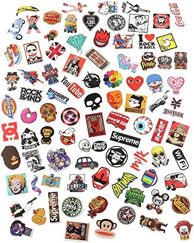 Anddas Pack of 100 Random Decal Stickers for Skateboard Snowboard Vinyl Graffiti Laptop Luggage Car Bike Bicycle 5-10cm