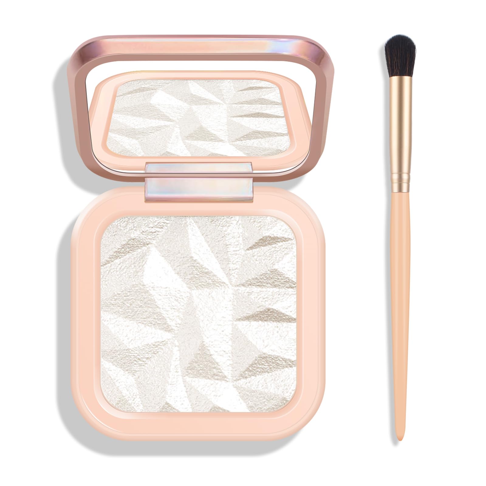KYDA Face Highlighter Palette, High Glossy Face Illuminator Palette, Narutal Glow Finish, Pearl Shimmer Smooth Baked Powder, Lasting Sparkling Highlighter Makeup-PEARL