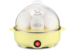 BELLA Rapid Electric Egg Cooker and Poacher with Auto Shut Off for Omelet, Soft, Medium and Hard Boiled Eggs - 7 Egg Capacity