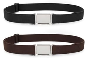 XZQTIVE 2 Pack Kids Adjustable Magnetic Belt Boys Girls Elastic Belt with Easy Magnetic Buckle