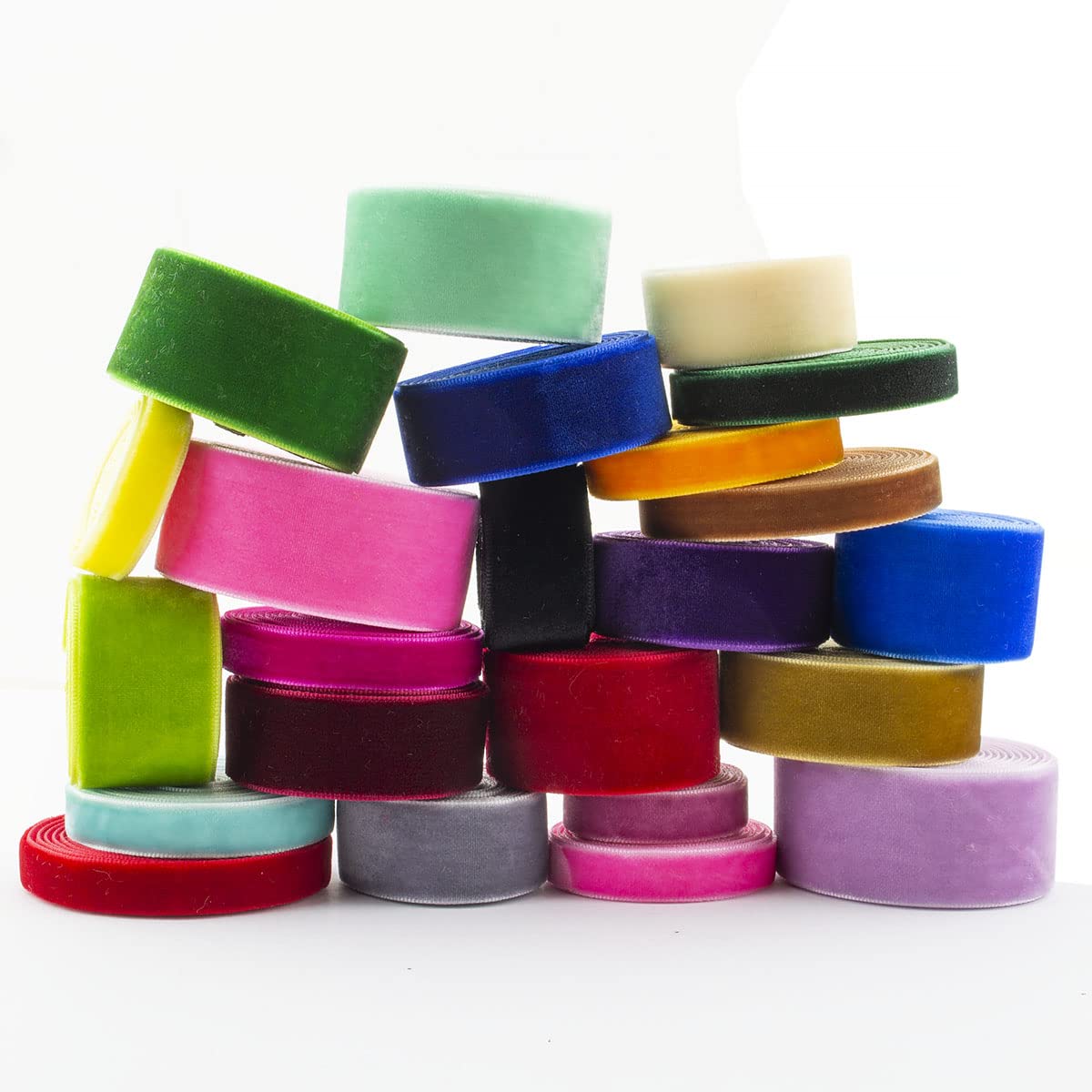 Summer-Ray 10.5 Ounces (300g) 3/8" 3/4" 1" Mixed Velvet Ribbon Value Pack