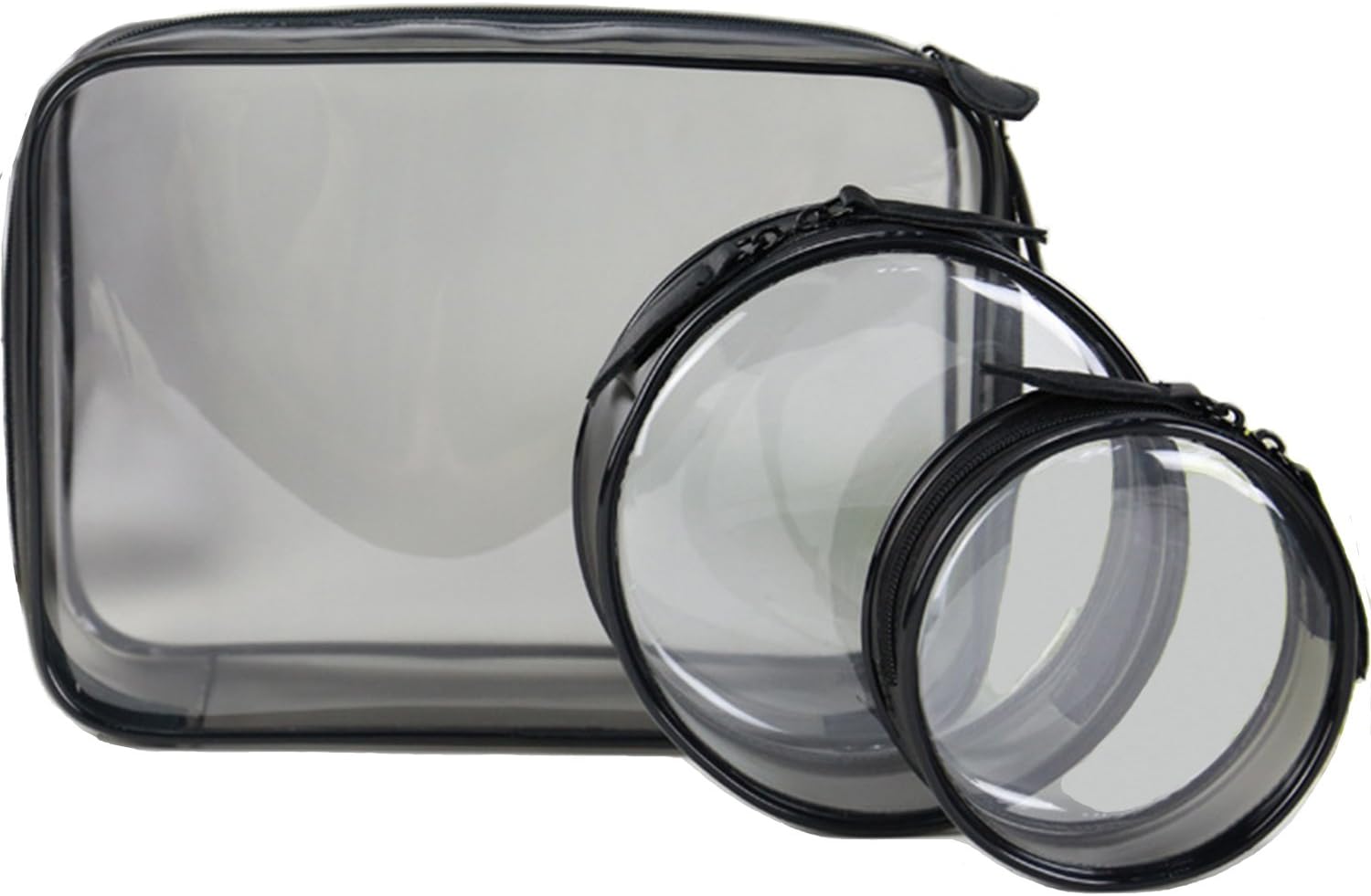 TSA Approved Clear Travel Toiletries Bag with Double Size Zipper, Portable Waterproof PVC Lightweight Cosmetic Bag Packing organizer Fashion Makeup Bag Handbag for Kids, Men& Women - 3 Pack