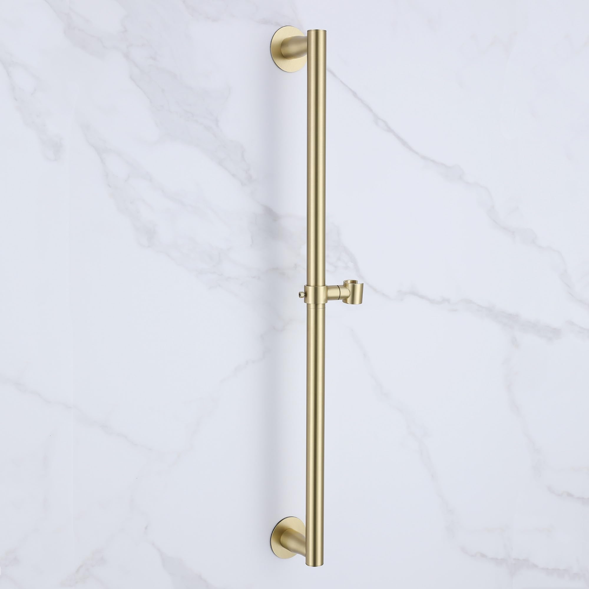 Photo 1 of RRAJJ Shower Slide bar That is Installed by pasting or Punching Holes?Adjustable Height 28 inch of All SUS304 Stainless Steel Shower Head Holder(All Stainless Steel-Brushed Gold)