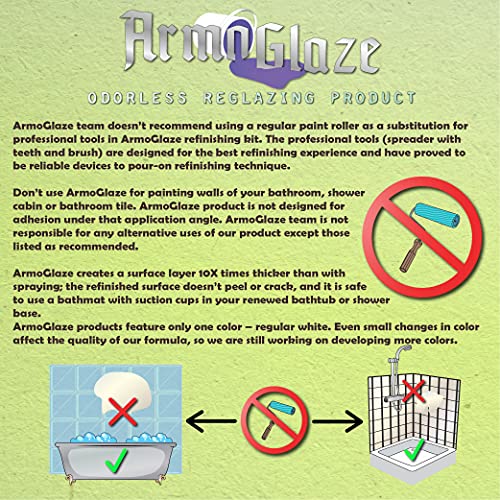 ArmoGlaze Bathtub Refinishing Kit, Easy Pouron Application, Odorless