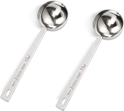 KALIONE 2x 15ml Stainless Steel Coffee Measuring Spoon with Long Handles