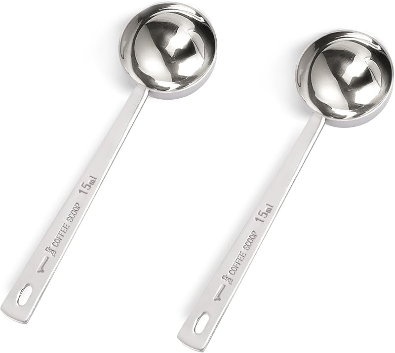 KALIONE 2x 15ml Stainless Steel Coffee Measuring Spoon with Long Handles
