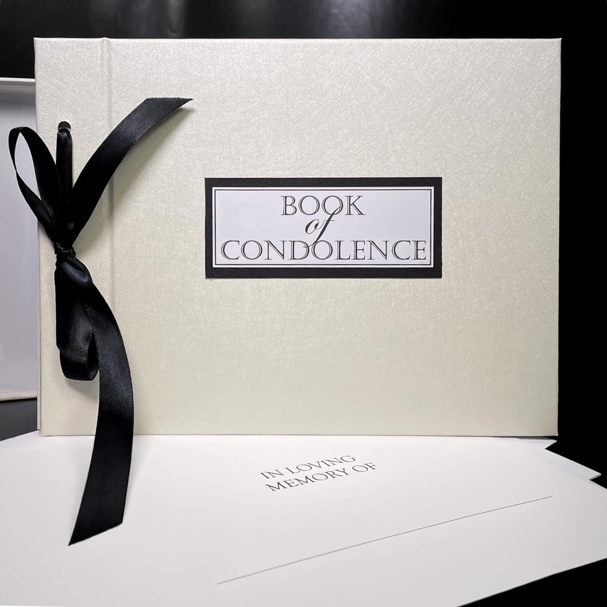 Memory Book, Book of Condolence - 40 Pages, Loose Leaf Inner Page Format, Ribbon Tie, 240 x 180mm, Presentation Boxed