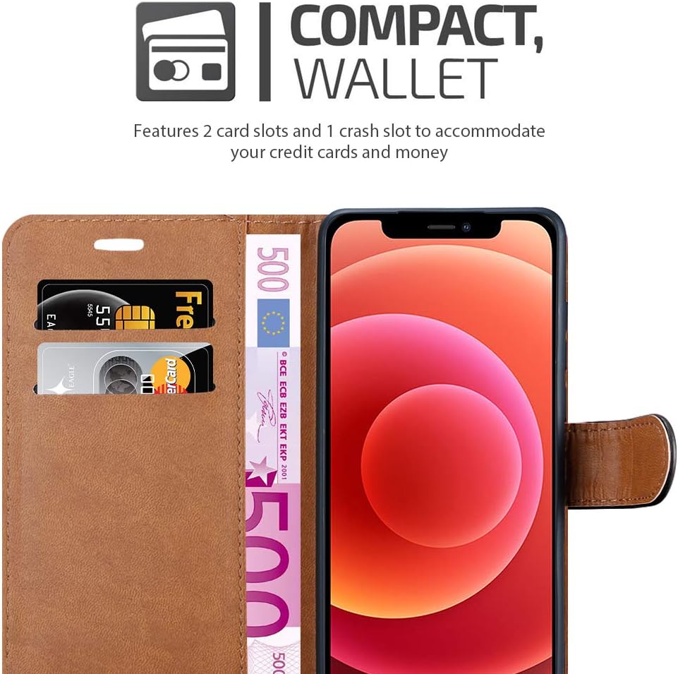 iCatchy for iPhone 12 Case/iPhone 12 Pro case Leather Wallet Book Flip Folio Stand View Case Compatible with iPhone 12 / iPhone 12 Pro (6.1'') Phone Cover (Black) - Image 4