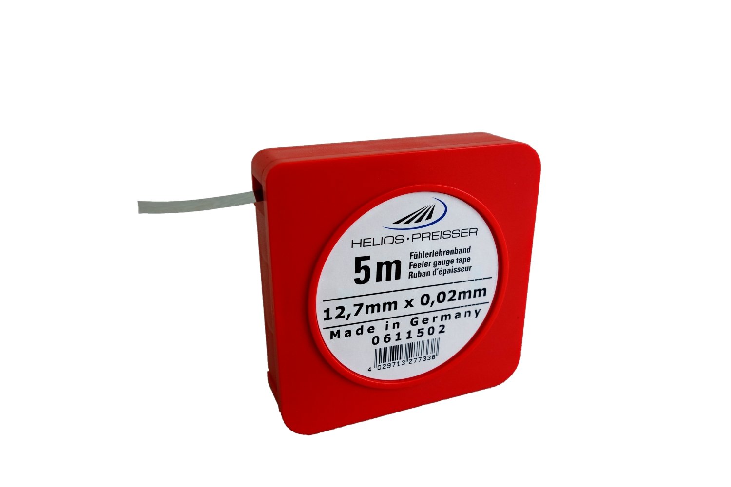 HELIOS-PREISSER Fühlerlehrenband 5 m x 13 mm, inklusive Plastikdose 0,02 mm, 0611502