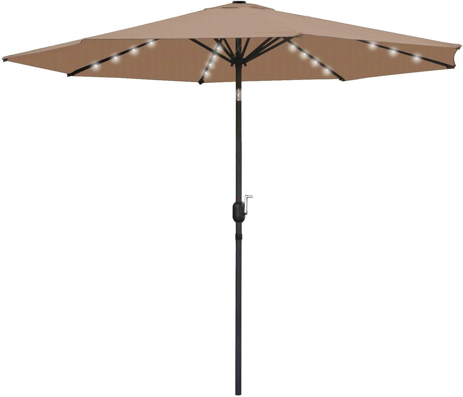 10Ft LED Solar Umbrella Lighted, 8 Ribs Outdoor furniture