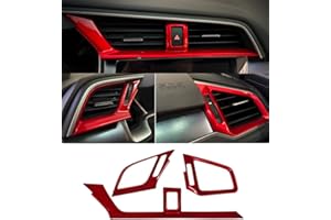 Red Dashboard Air Vent Outlet Cover Trim Interior Frame Panel Sticker for Honda 10th Gen Civic 2016 2017 2018 2019 2020