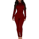 Mokoru Women's Sexy Bodycon Long Sleeve One Piece Jumpsuits Full Length Club Rompers