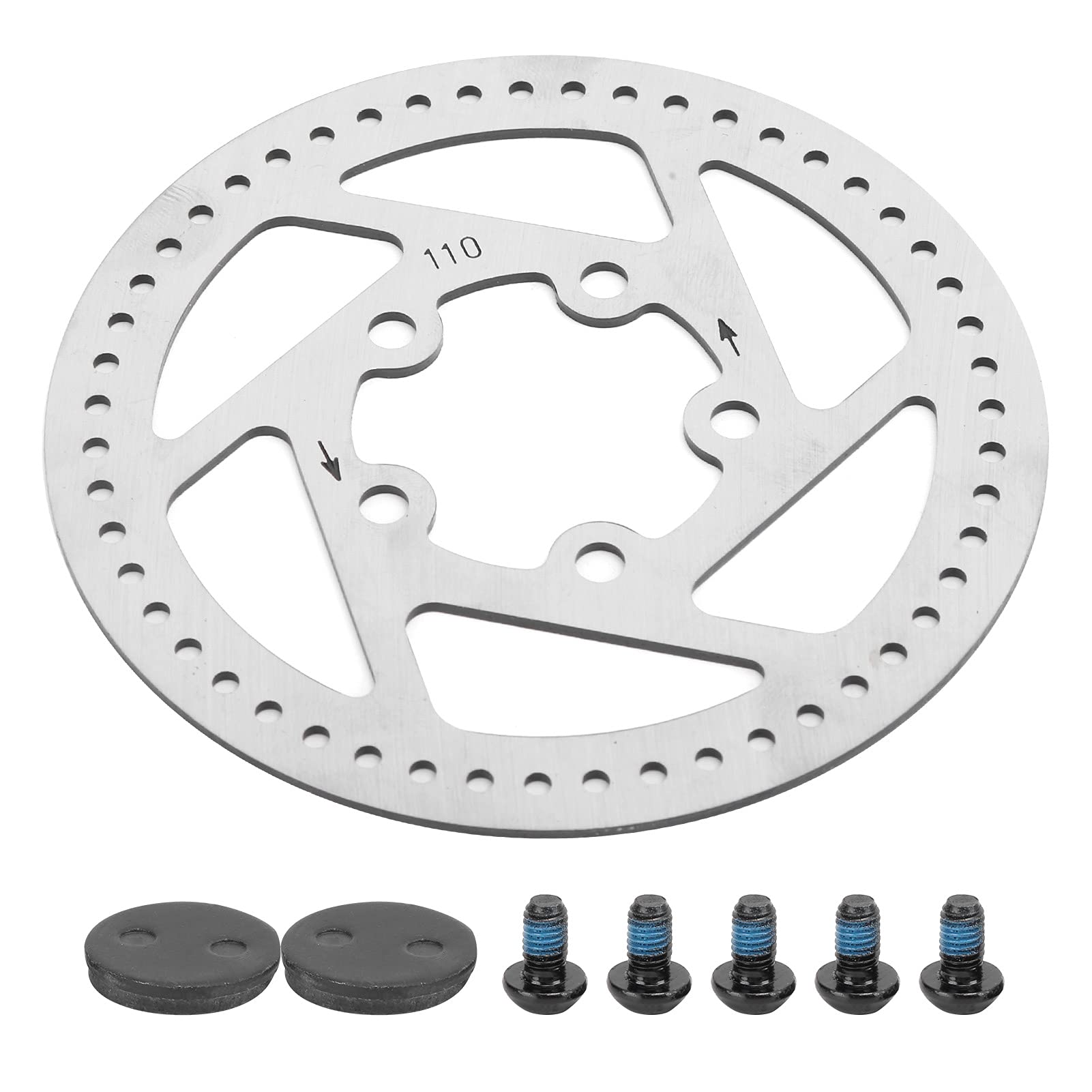 5 Holes Rear Disc Brake Rotor, 110mm Disc Brake Rotor With Pad Comaptible with M365 Electric Scooter
