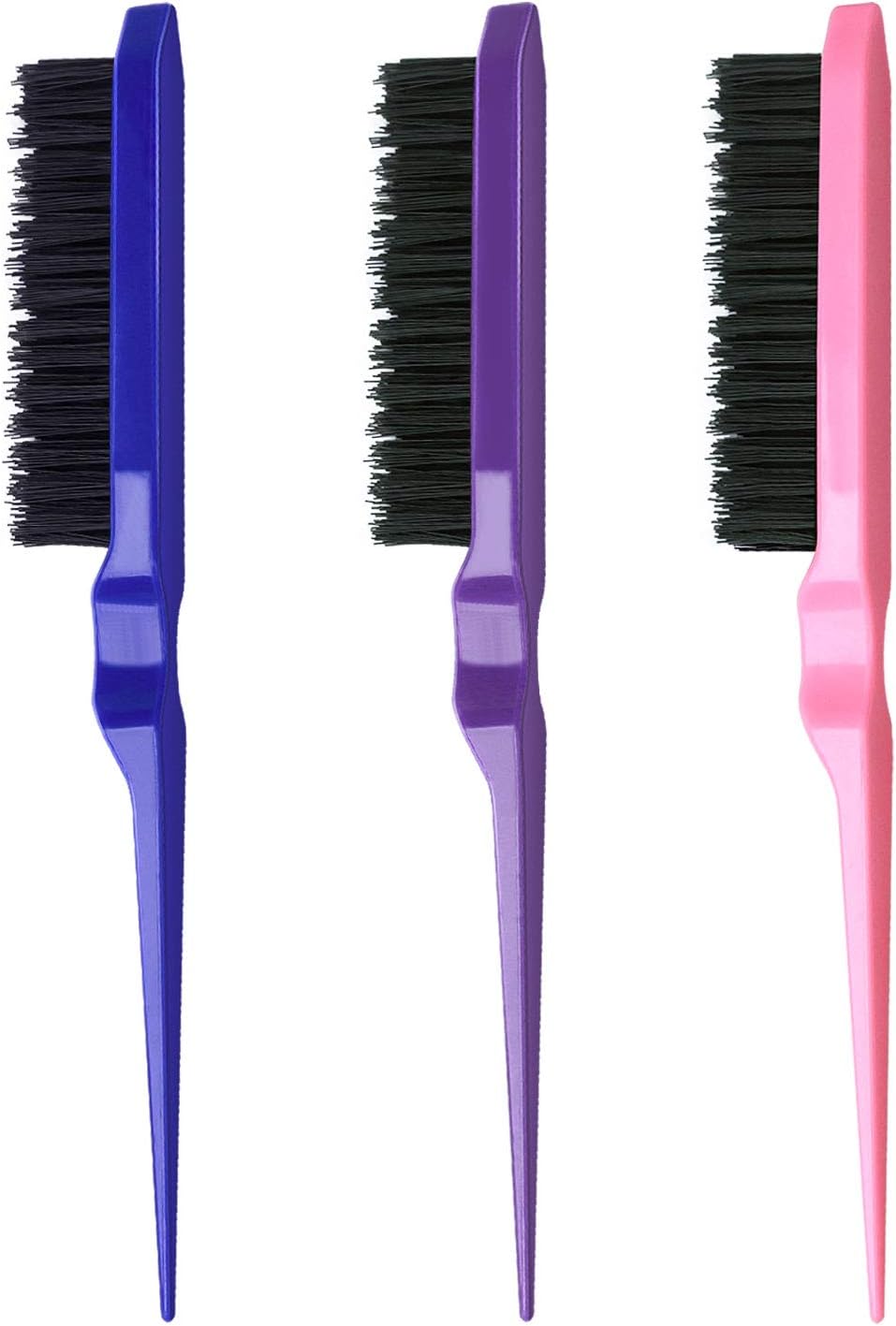 Kuou 3 Pcs Teasing Hair Brush Nylon Three-Row Salon Back Comb 8.6in