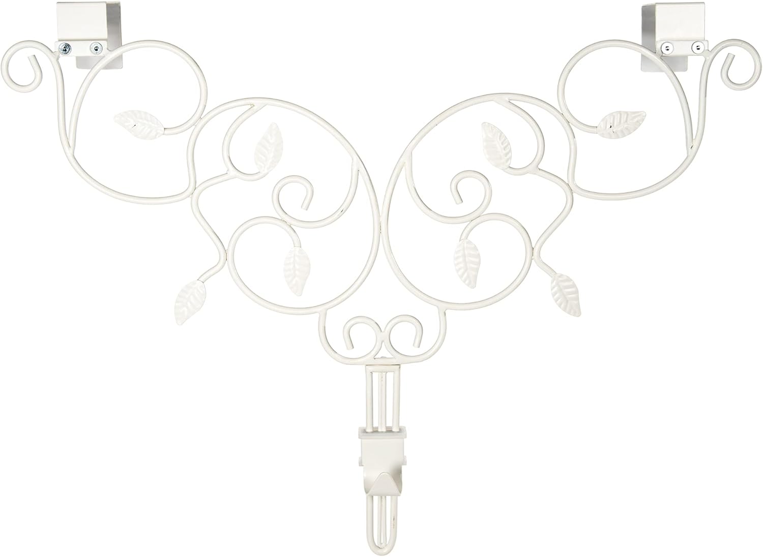 Wreath Hangers - [Front Door WREATH HANGER] - Ivy Design | ADJUSTABLE Hook Length for Tall and Small Doors | PADDING to Prevent Damage like Scratch and Dents | Heavy Duty Cast Iron Metal Hangar - (White)