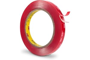 BULINA 3M VHB Tape Double Sided Tape Automotive 0.5''x15.4Ft Clear, Heavy Duty Mounting Tape 4910 Adhesive Waterproof Foam Tape for Car Home Office Decorative Trim Nameplate Indoor Outdoor, 0.04in Thick