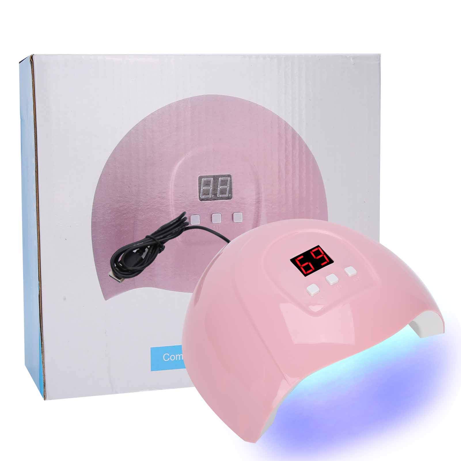54W Uv Led Dual Light Nail Polish Dryer, With 30S 60S 99S Time Setting, Nail Lamp For Nail Dryers For Home And Beauty Salon
