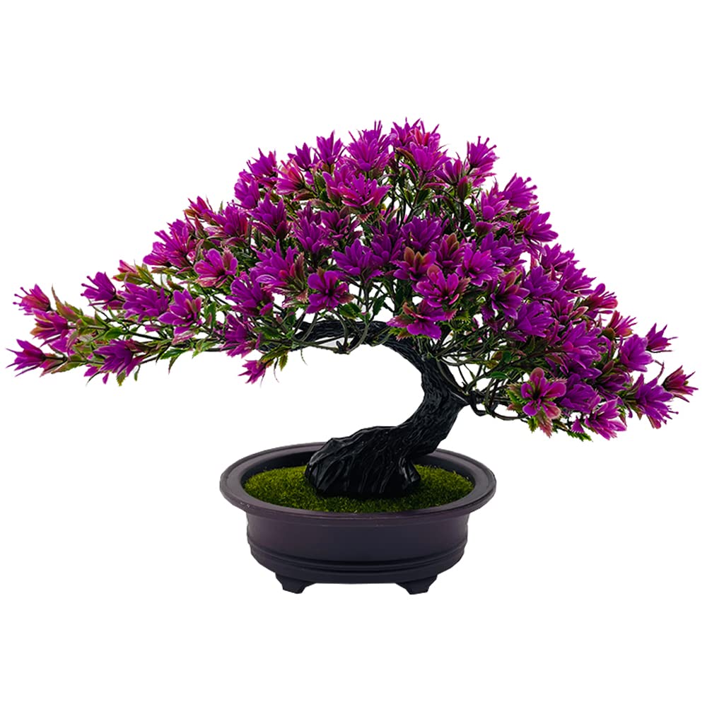 Fycooler 9.8" Artificial Bonsai Tree Fake Plants Japanese Bonsai Decoration Artificial Plant Indoor Potted Faux Pine Plants for Indoor/Outdoor Home Office Desk Décor Fake Potted Realistic Plant