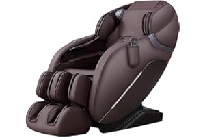iRest SL Track Massage Chair Recliner, Full Body Massage Chair, Zero Gravity, Bluetooth Speaker, Airbags, Heating, Extendable Footrest and Foot Massage (Brown)