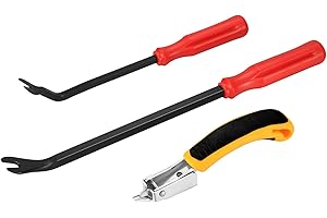 JMHNEWHOPE 3 pac upholstery tack puller tool,Removing Staples for Furniture Floor Photo Frame,staple puller remover upholstery,Nail Puller for Removing All Kinds of Staples for Furniture,Floor,Wooden Case,Carton