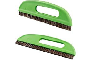 FERCAISH Horse Hair Wallpaper Brush, Two Rows of Short Hair Wallpaper Tools Multipurpose Wallpaper Smoothing Brush Hangable Wallpaper Construction Tools (Green)