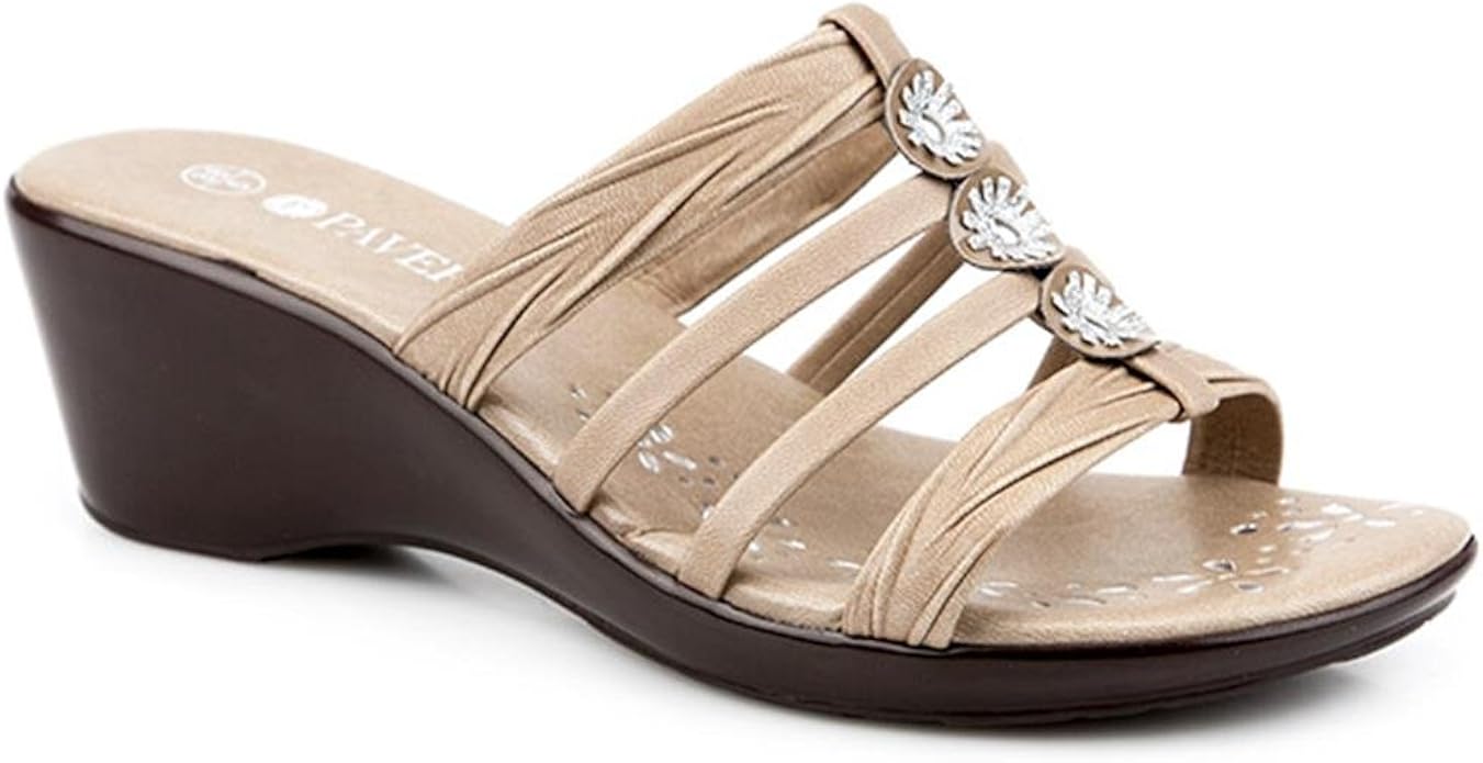 Pavers Flower Detail Mule 307 491 Taupe Size 12 (45) Amazon.co.uk