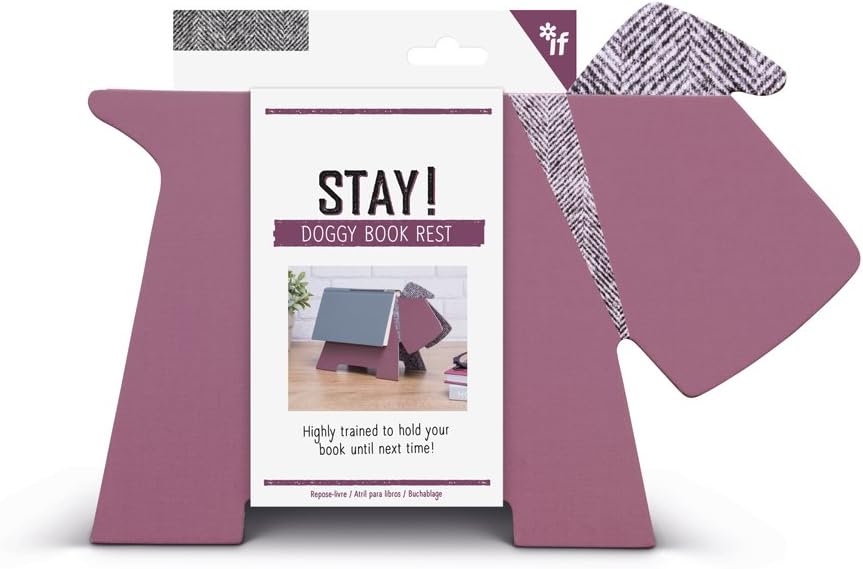 IF Stay! Doggy Book Rest - Purple Herringbone
