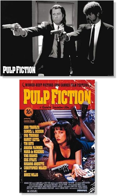 Amazon De Pyramid America Set Von 2 Pulp Fiction Filmposter Mit Einem Blatt Und Waffen 61 X 91 Cm