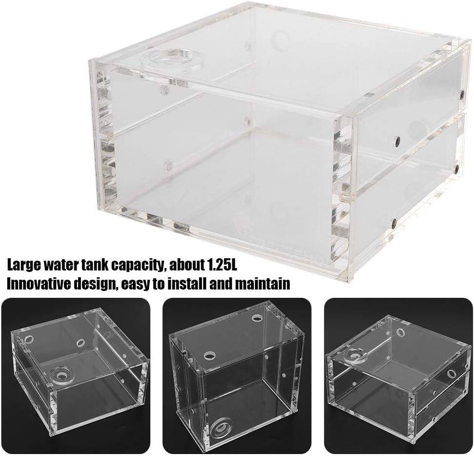 Water Cooling Tank,1.25L Water Cooling Tank Cooling Reservoir All Transparent Acrylic Computer Accessories - Image 3