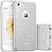 ESR iPhone 5S Case, iPhone SE Case, iPhone 5 Case,Glitter Sparkle Bling Case [Three Layer] for Girls Women [Shock-Absorption] for iPhone 5S/SE/5 (Silver)