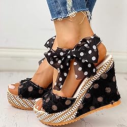 ZBYY Womens Wedge Sandals Open Toe Tie Lace Up