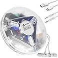 KLIM Discman Portable CD Player with Headphones, Built-in Battery - New - CD Players for Home, Car - Compatible w/SD Card CD CD-R CD-RW MP3 WMA - 5 EQ Effects - Walkman CD Player - Clear White