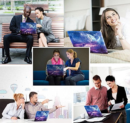 HRH 3 in 1 Purple Planet Full Body Cover Vinyl Decal Laptop Stickers Palmrest PalmGuard for Apple MacBook Air 13" 13.3" (A1466 / A1369)