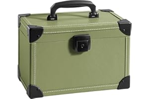 LOCKCURX Medicine Lock Box -11.2 x 6.9 x 7.5 Inch Medium - Green - Childproof Medication Lock Organizer, Medication Lock Box with Key, Locking Box with Portable Storage Case