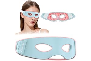Amifiy Red Light Therapy for Eyes, 3 Minutes Infrared Red Light Eye Mask for Under Eye Dark Circles, Eye Bags & Wrinkles, Collagen Booster Anti-Aging Device For Women & Men, Soft Silicone
