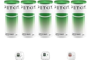 PETKIT Replacement Trash Bag Waste Bag for PuraMax 2/PUROBOT Max Pro Automatic Cat Litter Box-5 Rolls (5 Roll(90 count))